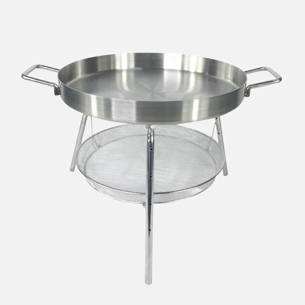 Silver Flat Comal Frying Pan with Mesh 40 Silver Flat Comal Frying Pan with Mesh 40